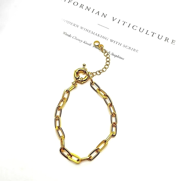 NEW Women’s 14k Gold Filled Paperclip Adjustable‎ Bangle Bracelet - Picture 2 of 11